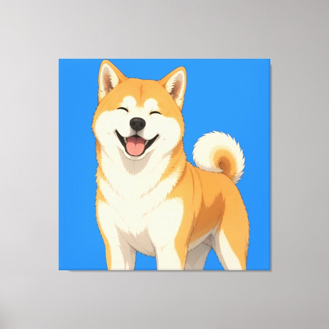 Glad Akita Hund Design Canvastryck (Framsida)