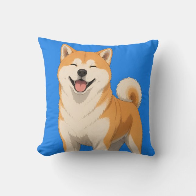 Glad Akita Hund Design Kudde (Framsida)
