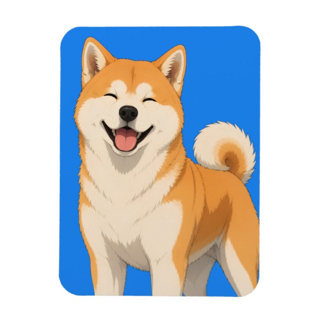 Glad Akita-hunddesign Magnet (Vertikal)