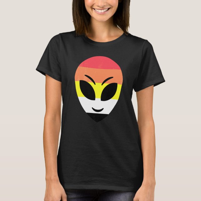 Glad Alien Lithromantisk Stolthetsflagga T Shirt (Framsida)