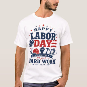 Glad Alla Hjälpares Dag Patriotisk Arbetaruppskatt T Shirt