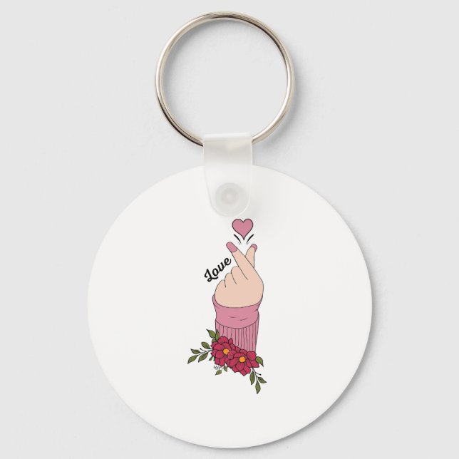 Glad Alla hjärtans dag 2023 - Kärlek Bilder Modern Nyckelring (Framsida)