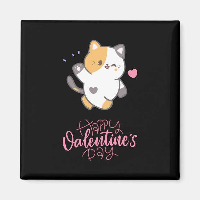 Glad Alla Hjärtans Dag 2023 - Kattälskare Valentin Magnet (Framsidan)