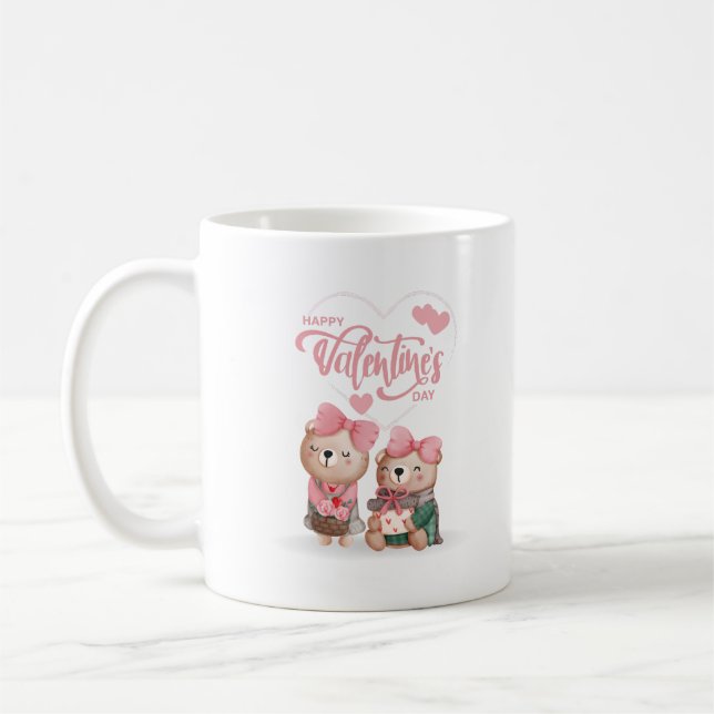 Glad Alla hjärtans dag 2024 - Kärlek Bilder Funny Kaffemugg (Vänster)
