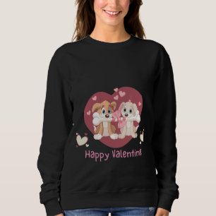 Glad Alla hjärtans dag 2024 Lusande hundar Cute T Shirt