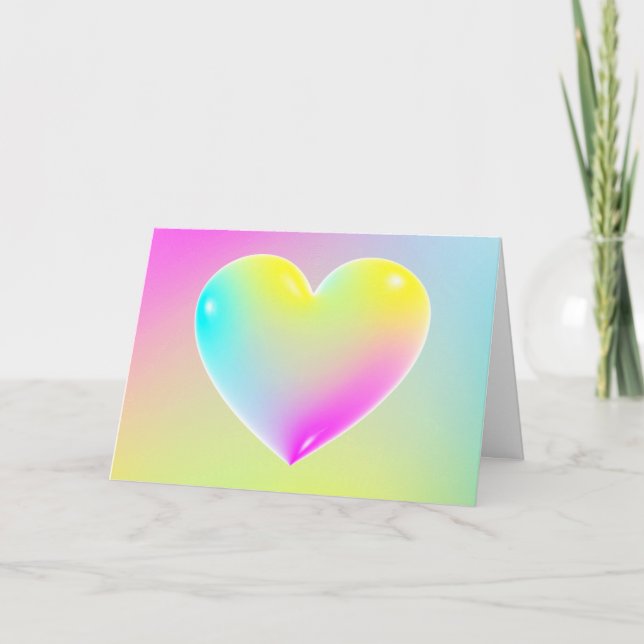 Glad Alla hjärtans dag 3d Heart Helgkort (Framsida)
