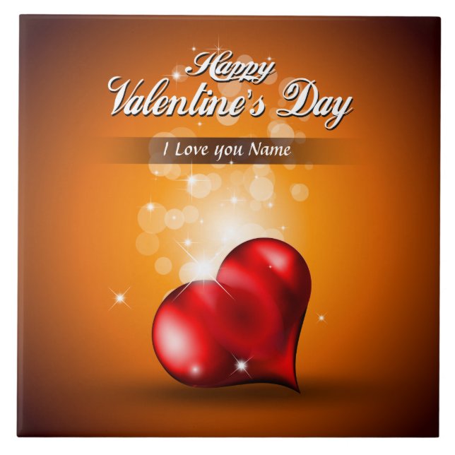 Glad Alla hjärtans dag 4-sida Kakelplatta (Framsidan)