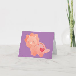 Glad Alla Hjärtans Dag  Akvarell Dinosaurie & Hjar Kort