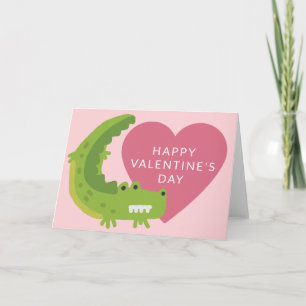 Glad Alla hjärtans dag Alligator kärlek Kort