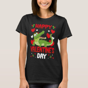 Glad Alla Hjärtans Dag Alligatorer Hjärta Kärlek D T Shirt