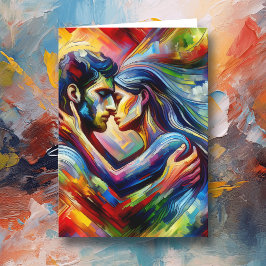 Glad Alla hjärtans dag | Älskandes omfamning Kort