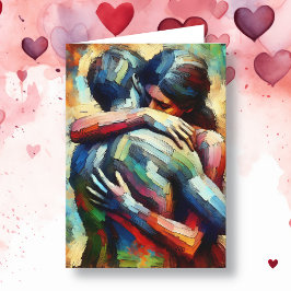 Glad Alla hjärtans dag | Älskare Embracing Kort