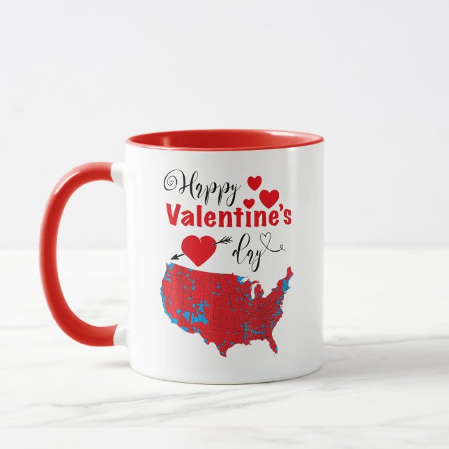 Glad Alla hjärtans dag Amerikanska Röda Karta Mugg (Vänster)