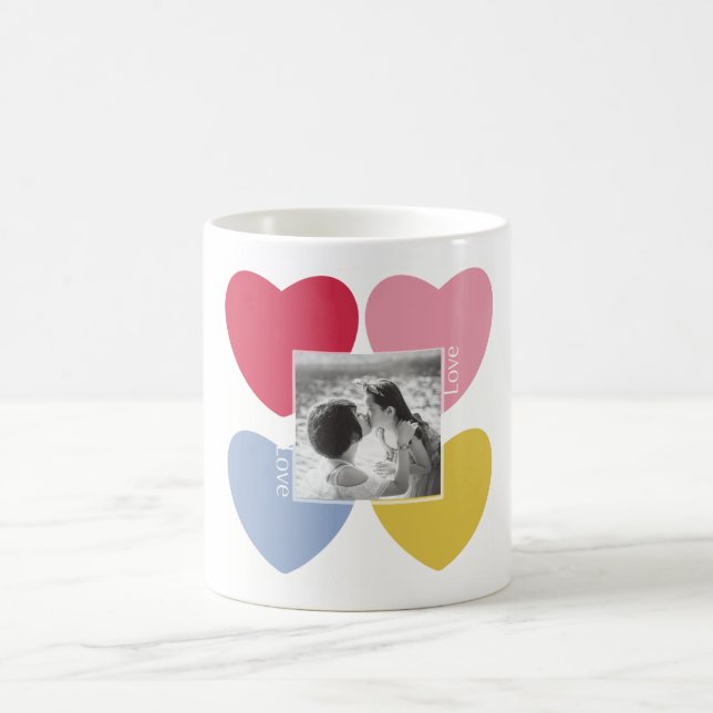 Glad Alla hjärtans dag - anpassad kärleksfoto-mugg Kaffemugg (Center)