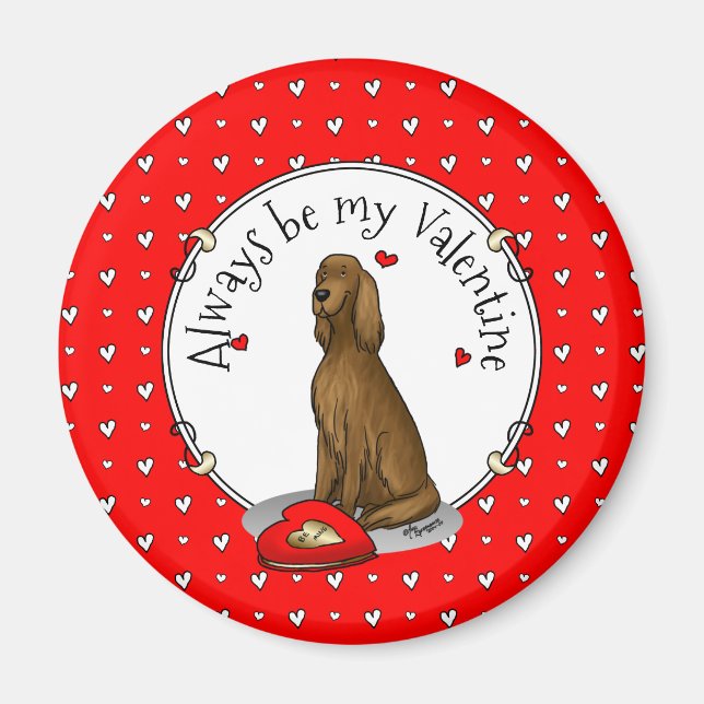 Glad Alla hjärtans dag är min irländska setter (rö Magnet (Framsidan)