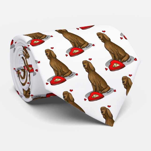 Glad Alla hjärtans dag är min irländska setter (rö Slips (Rullad)