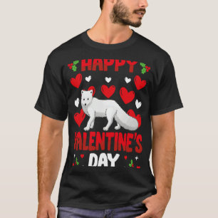 Glad Alla Hjärtans Dag Arktiska Rävar Hjärta Kärle T Shirt