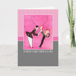 Glad Alla hjärtans dag. Art Deco Helgkort