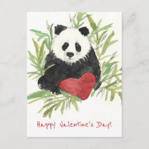 Glad Alla hjärtans dag Barnbarn Panda Björn Helg Vykort