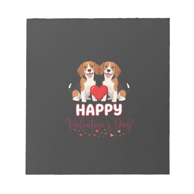 Glad Alla Hjärtans Dag Beaglepar Anteckningsblock (Framsida)
