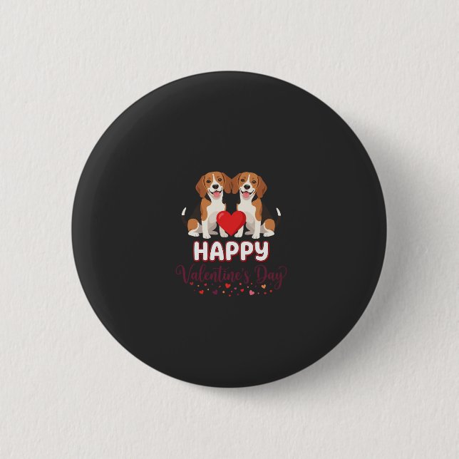 Glad Alla Hjärtans Dag Beaglepar Knapp (Framsida)