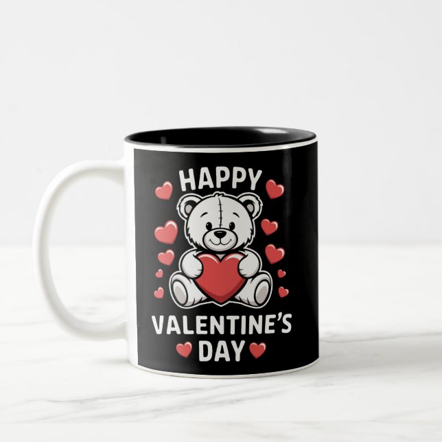 Glad Alla Hjärtans Dag Björn vday  Två-Tonad Mugg (Vänster)
