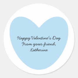 Glad Alla hjärtans dag, blå hjärta, klassrum Runt Klistermärke