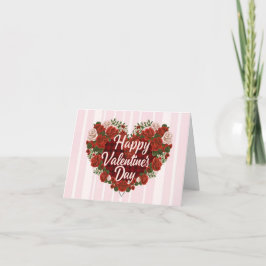 Glad Alla Hjärtans Dag Blommande Rosens Hjärtkort Helgkort