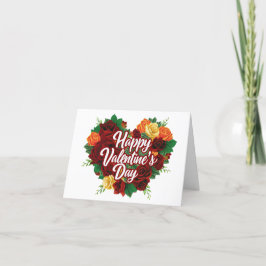 Glad Alla hjärtans dag Blommande Rosens Hjärtkort Helgkort