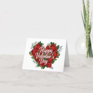 Glad Alla Hjärtans Dag Blommande Rosens Hjärtkort Helgkort