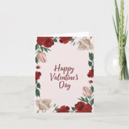 Glad Alla hjärtans dag Blommande rosor Högtidskort Helgkort