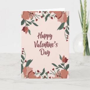 Glad Alla Hjärtans Dag Blommig Högtidskort Helgkort
