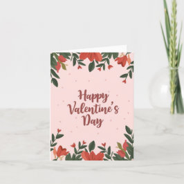 Glad Alla Hjärtans Dag Blommig Högtidskort Helgkort