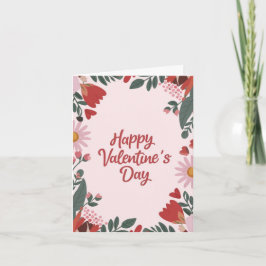 Glad Alla Hjärtans Dag Blommig Högtidskort Helgkort