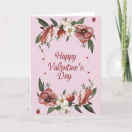 Glad Alla Hjärtans Dag Blommig Högtidskort Helgkort