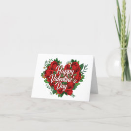 Glad Alla Hjärtans Dag Blommiga Rosens Hjärtkort Helgkort