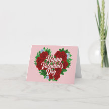 Glad Alla Hjärtans Dag Blommiga Rosens Hjärtkort