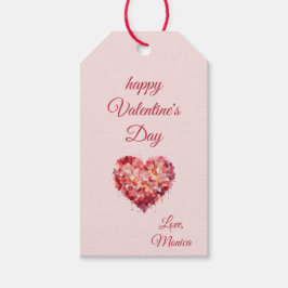 Glad Alla hjärtans dag | Blommigt Heart | ANPASSNI Presentetikett