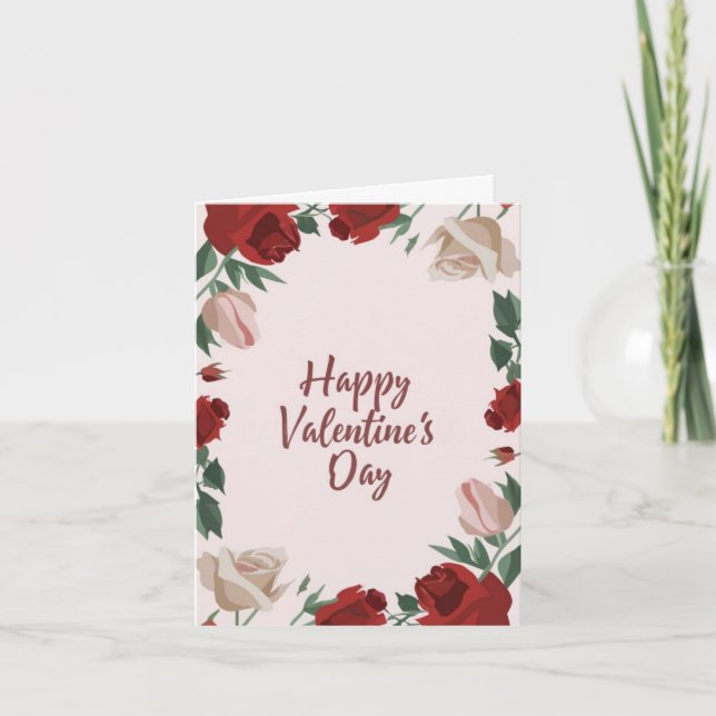 Glad Alla hjärtans dag-Blommigt-Ro-Helgdag Helgkort (Framsida)