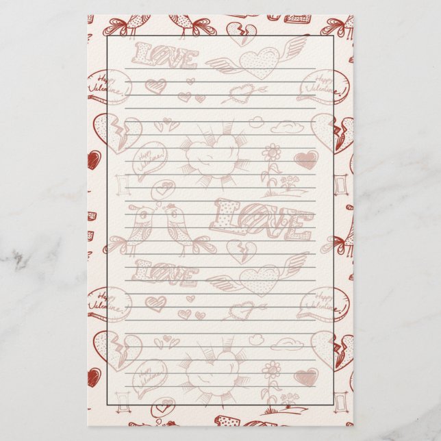 Glad Alla hjärtans dag Brevpapper (Framsida)