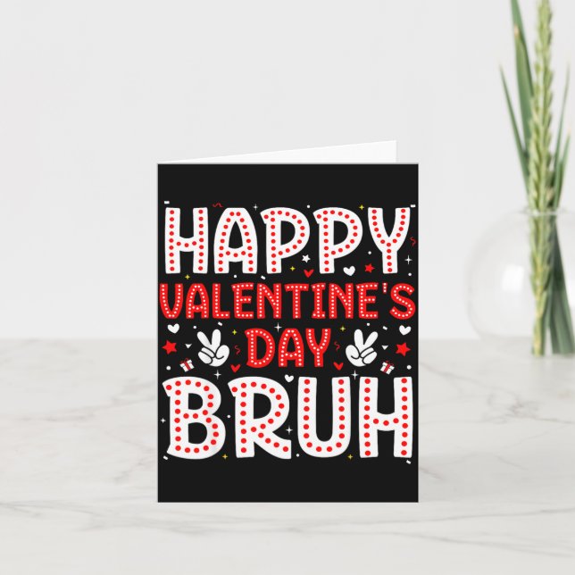 Glad Alla Hjärtans Dag Bruh Hjärta Kärlek Valentin Kort (Framsida)