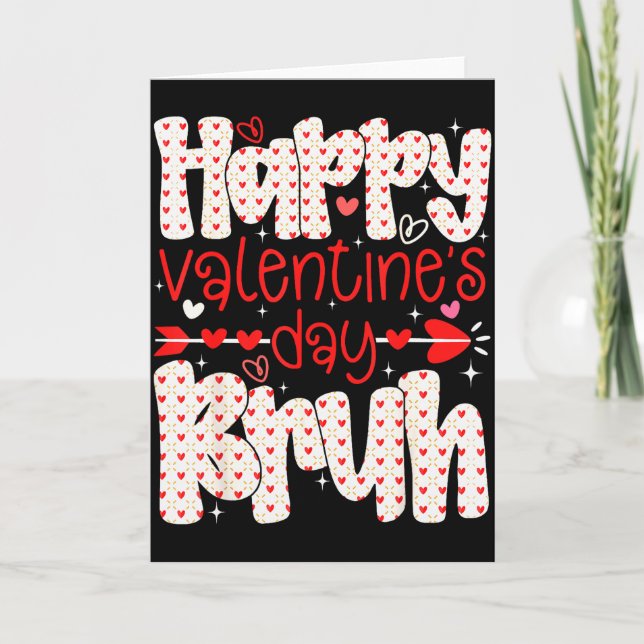 Glad Alla Hjärtans Dag Bruh Meme Hjärta Retro Pojk Kort (Framsida)