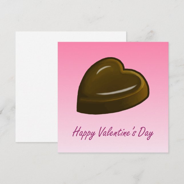 Glad Alla Hjärtans Dag Chokladhjärta Julkort (Fram/baksida)