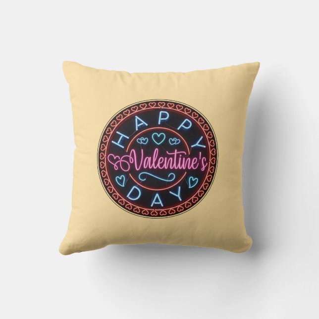 Glad Alla Hjärtans Dag Cirkulär Design-67128 Kudde (Baksida)