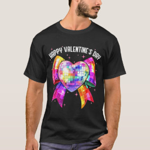 Glad Alla Hjärtans Dag Coquette Disco Boll Hjärtat T Shirt