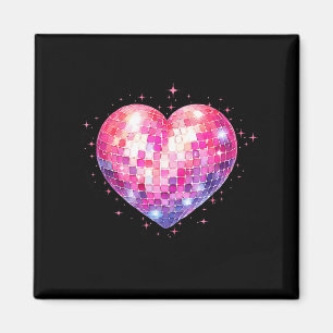 Glad Alla Hjärtans Dag Coquette Rosa Disco Boll Hj Magnet