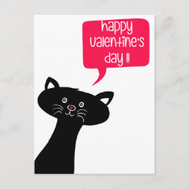Glad Alla hjärtans dag! Cute Black Cat-vykort Helg Vykort