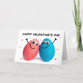 Glad Alla hjärtans dag Cute Egg lite Humor Helgkort