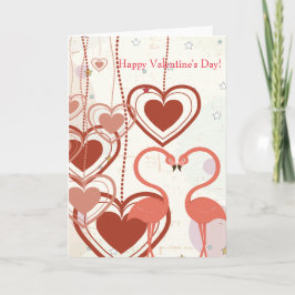Glad Alla hjärtans dag Cute Flamingo Heart Streame Helgkort