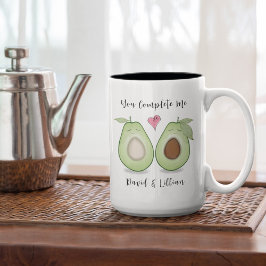 Glad Alla hjärtans dag Cute Funny Simple Avocados Två-Tonad Mugg